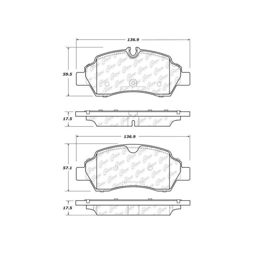 CENTRIC PARTS 106.17750 Posi Quiet Extended Wear Brake Pads with Shims and Hardware