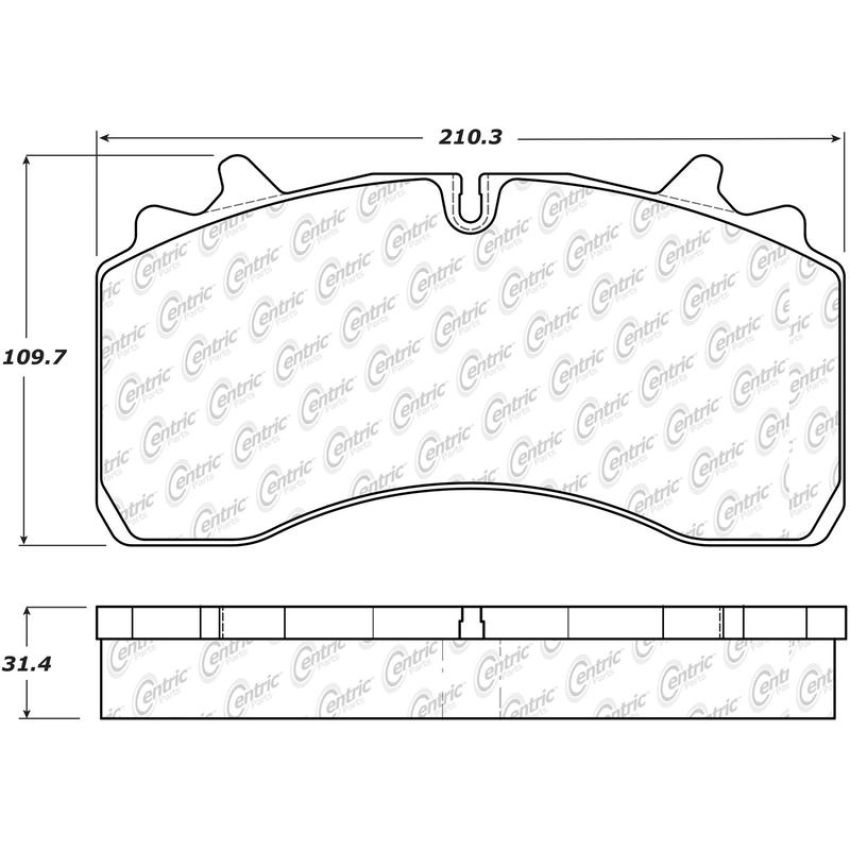 CENTRIC PARTS 106.17771 Posi Quiet Heavy Duty 23k Pad Air Disc Wabco Max 22; Max22T