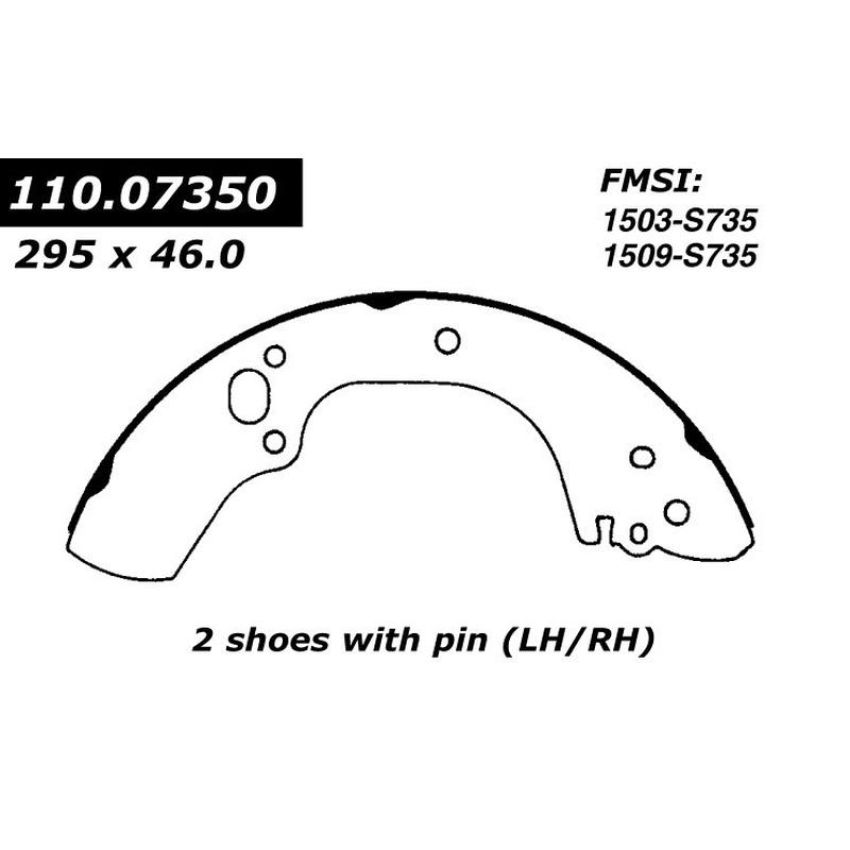 CENTRIC PARTS 110.07350 C-Tek Brake Shoes
