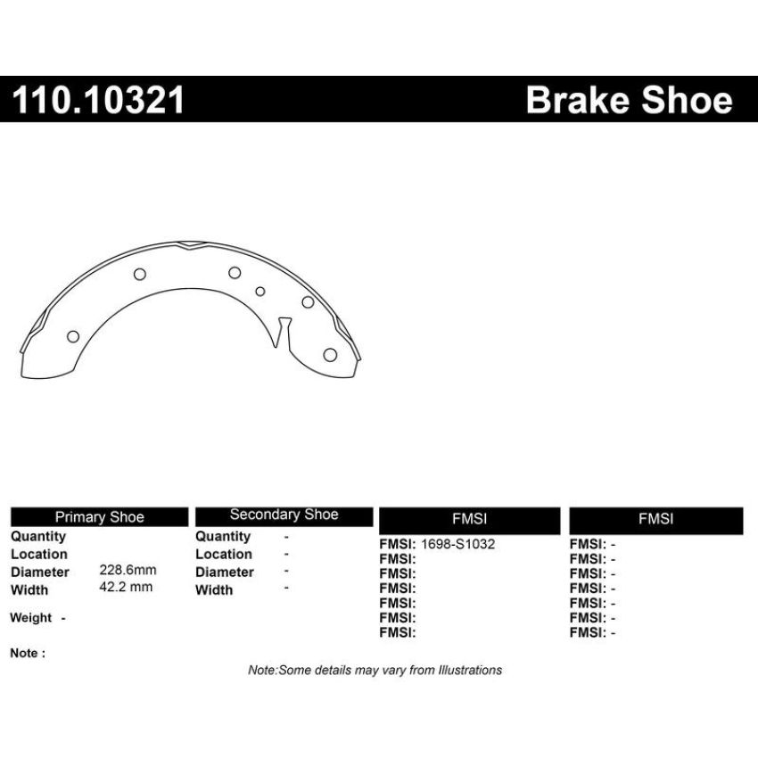CENTRIC PARTS 110.10321 C-Tek Brake Shoes