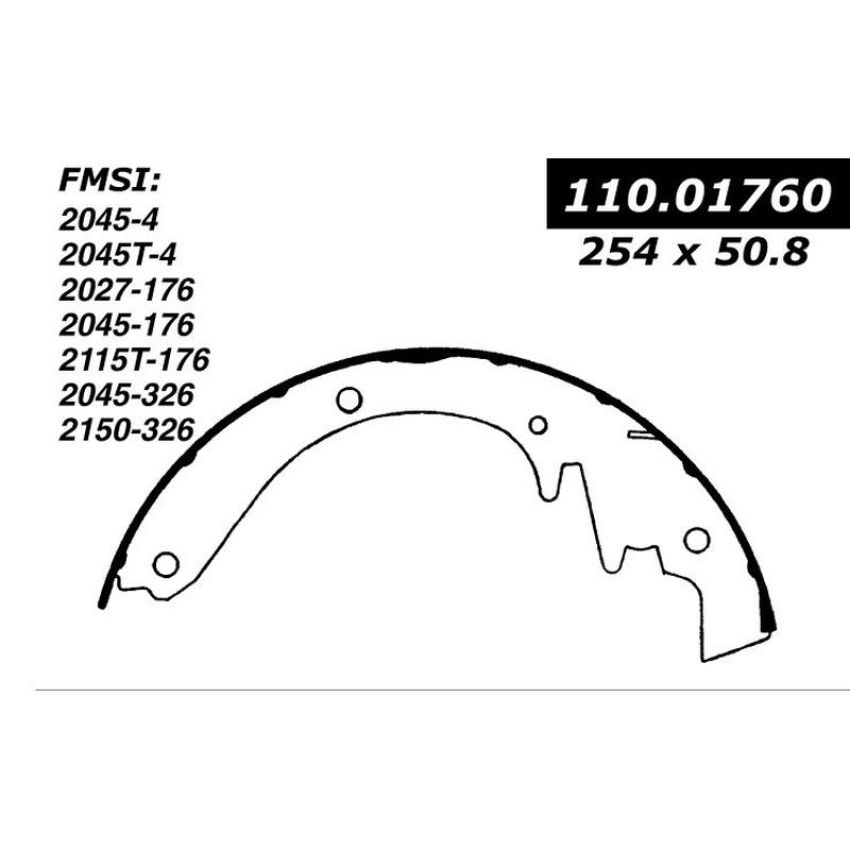 CENTRIC PARTS 111.01760 Centric Premium Brake Shoes