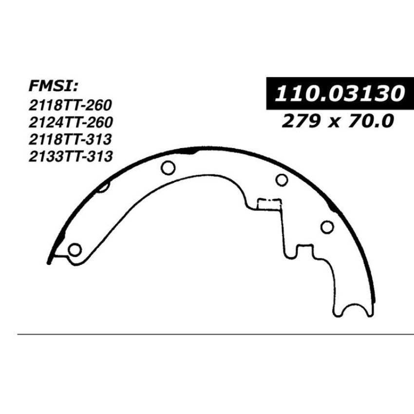 CENTRIC PARTS 111.03130 Centric Premium Brake Shoes
