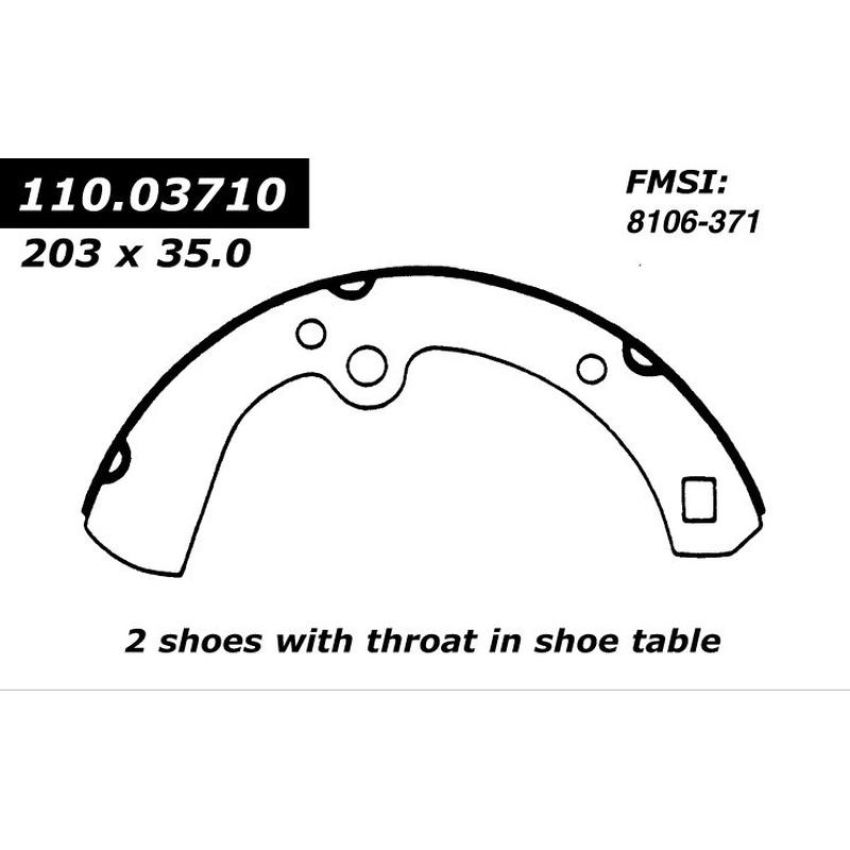 CENTRIC PARTS 111.03710 Centric Premium Brake Shoes