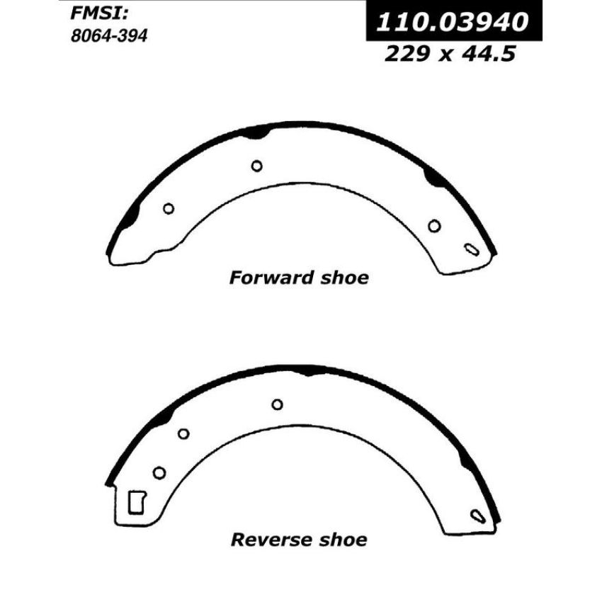 CENTRIC PARTS 111.03940 Centric Premium Brake Shoes