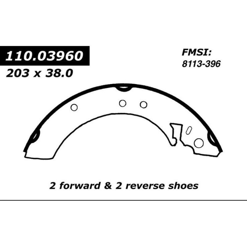 CENTRIC PARTS 111.03960 Centric Premium Brake Shoes