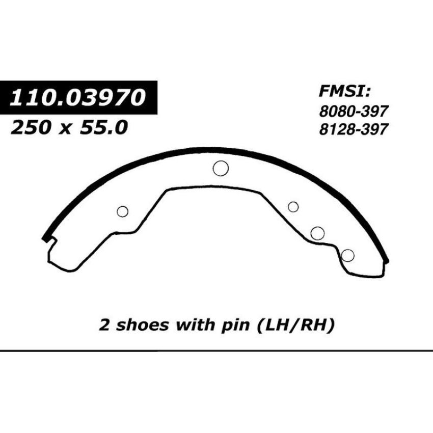 CENTRIC PARTS 111.03970 Centric Premium Brake Shoes
