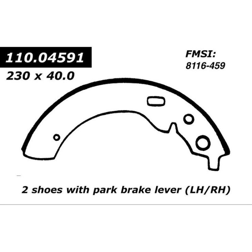 CENTRIC PARTS 111.04591 Centric Premium Brake Shoes