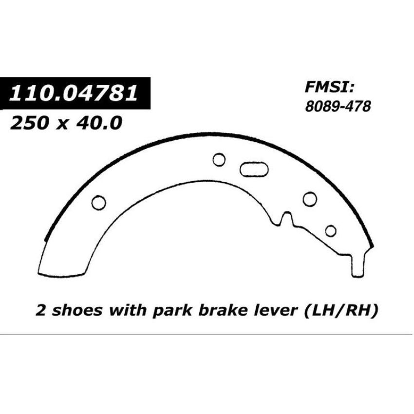 CENTRIC PARTS 111.04781 Centric Premium Brake Shoes