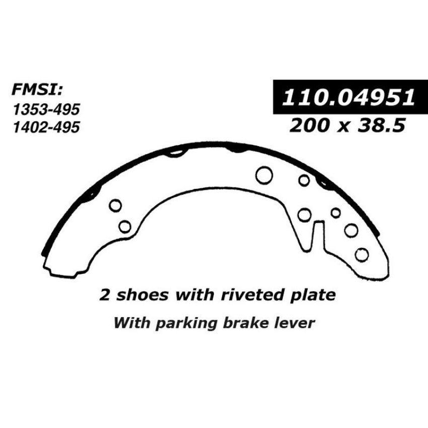 CENTRIC PARTS 111.04951 Centric Premium Brake Shoes
