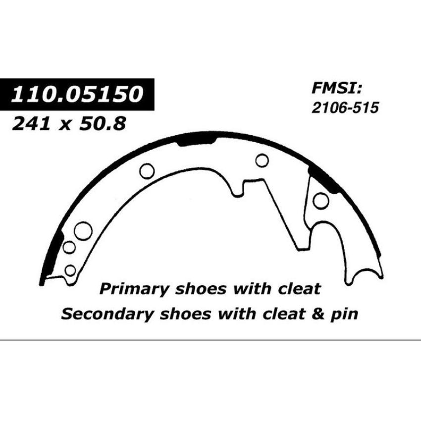 CENTRIC PARTS 111.05150 Centric Premium Brake Shoes