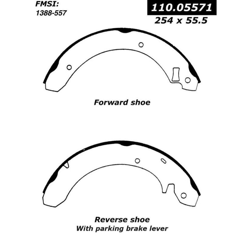 CENTRIC PARTS 111.05571 Centric Premium Brake Shoes