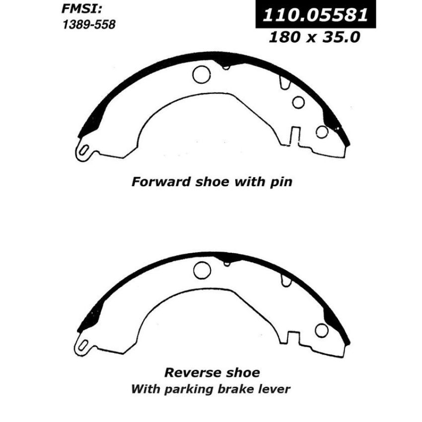 CENTRIC PARTS 111.05581 Centric Premium Brake Shoes