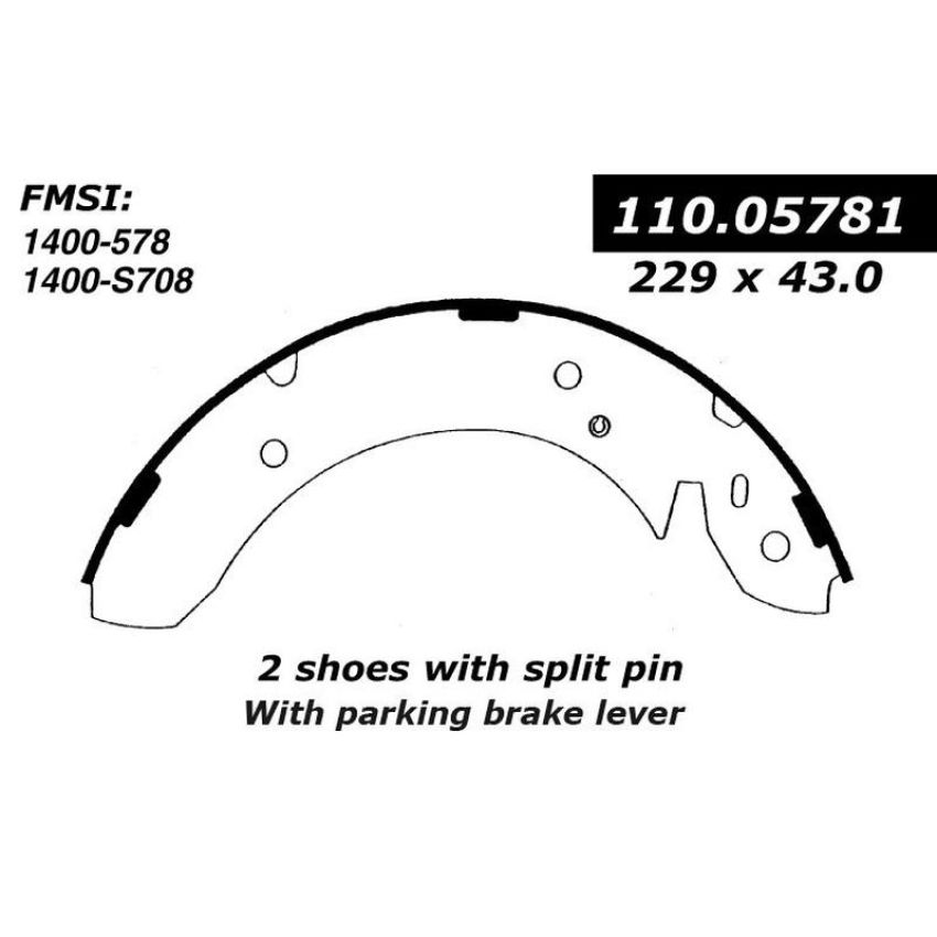 CENTRIC PARTS 111.05781 Centric Premium Brake Shoes