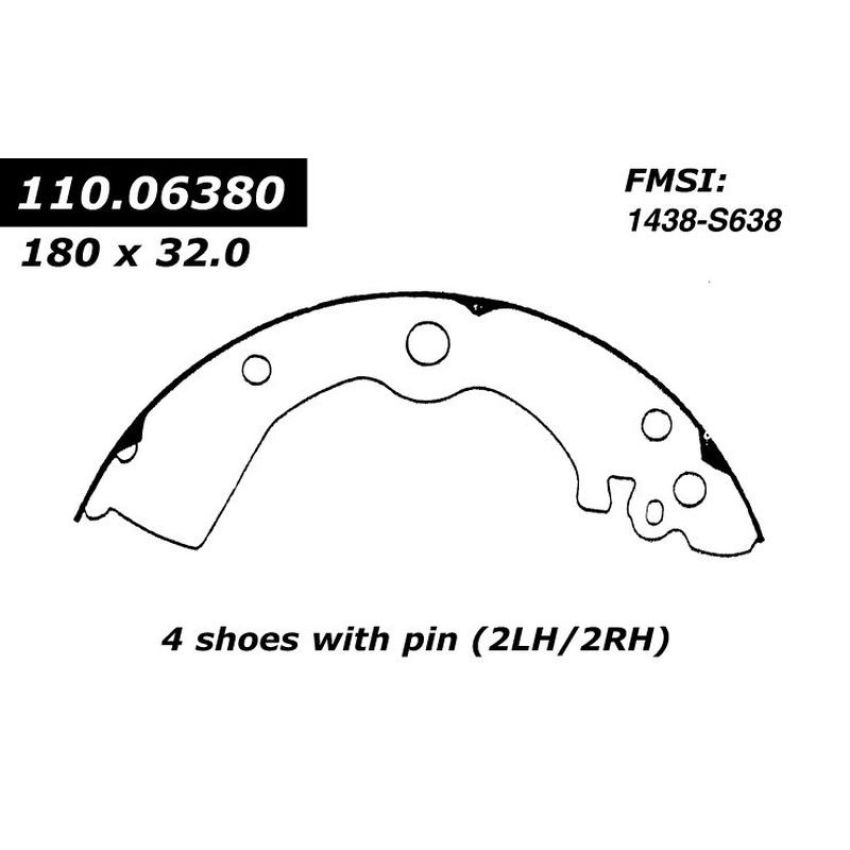 CENTRIC PARTS 111.06380 Centric Premium Brake Shoes
