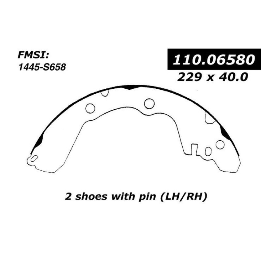 CENTRIC PARTS 111.06580 Centric Premium Brake Shoes