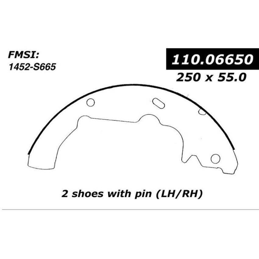 CENTRIC PARTS 111.06650 Centric Premium Brake Shoes