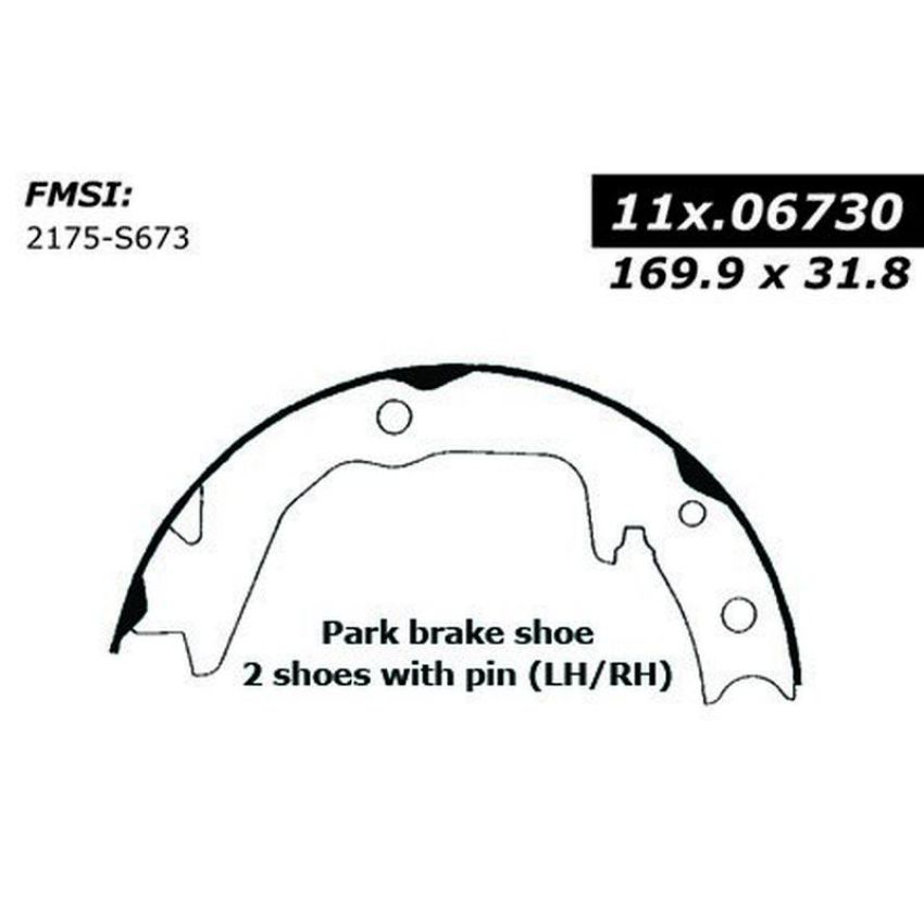 CENTRIC PARTS 111.06730 Centric Premium Parking Brake Shoes