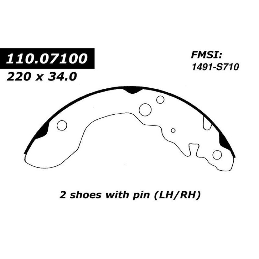CENTRIC PARTS 111.07100 Centric Premium Brake Shoes