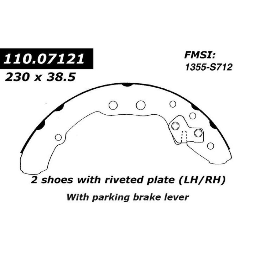 CENTRIC PARTS 111.07121 Centric Premium Brake Shoes