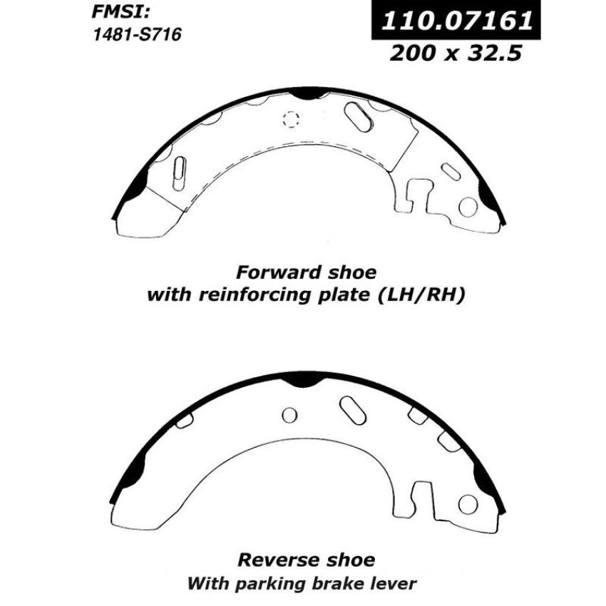 CENTRIC PARTS 111.07161 Centric Premium Brake Shoes