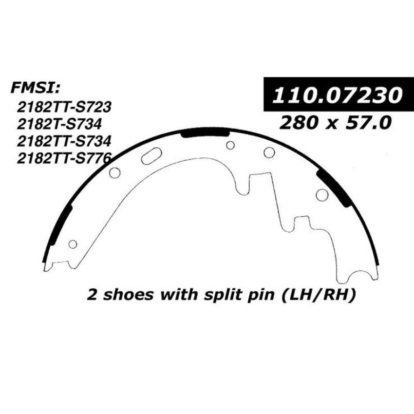CENTRIC PARTS 111.07230 Centric Premium Brake Shoes