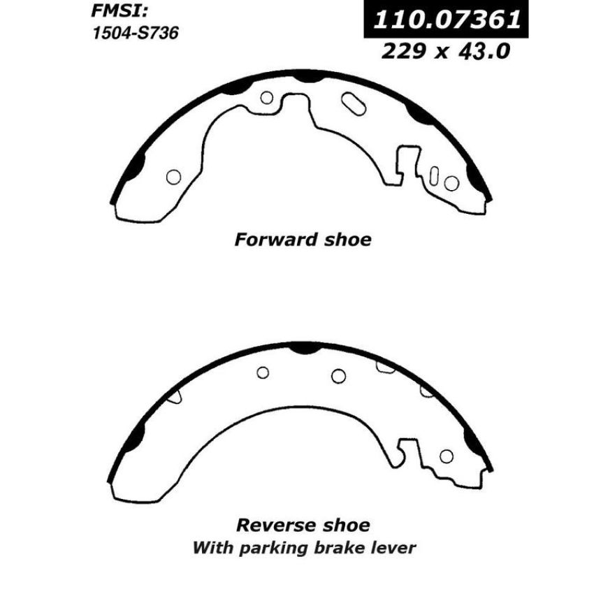 CENTRIC PARTS 111.07361 Centric Premium Brake Shoes