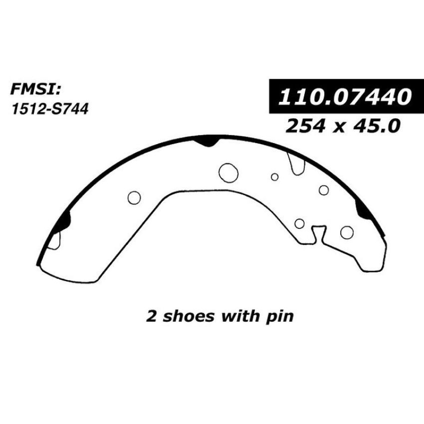 CENTRIC PARTS 111.07440 Centric Premium Brake Shoes