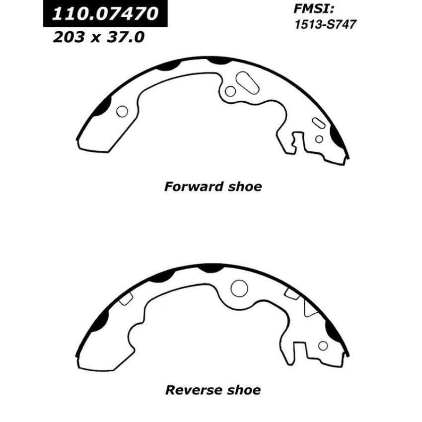 CENTRIC PARTS 111.07470 Centric Premium Brake Shoes