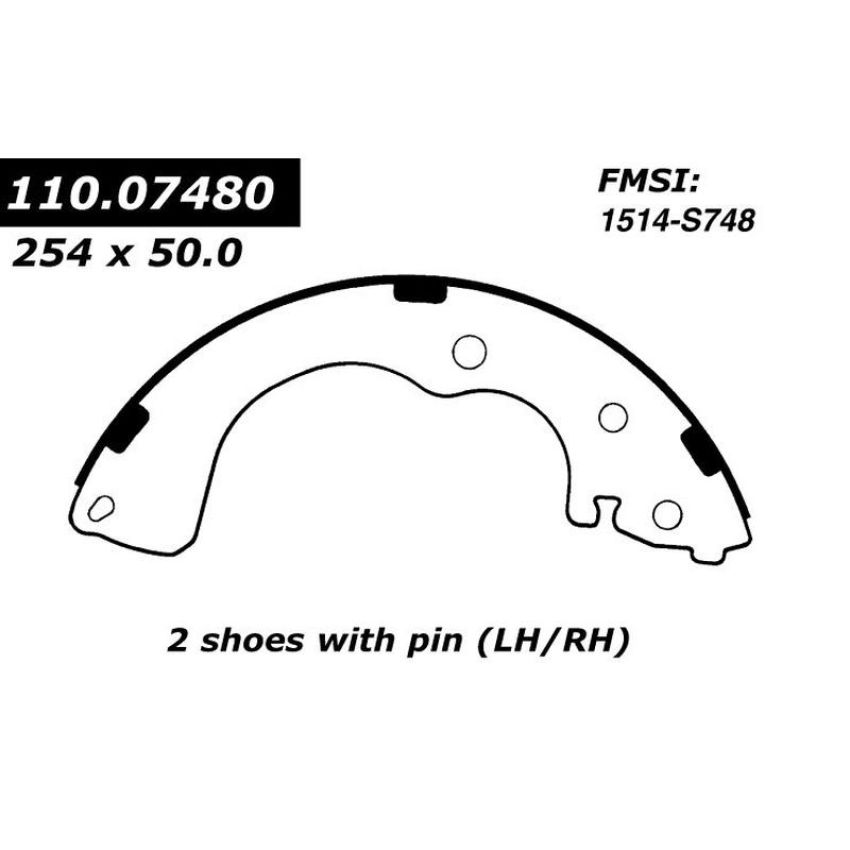 CENTRIC PARTS 111.07480 Centric Premium Brake Shoes