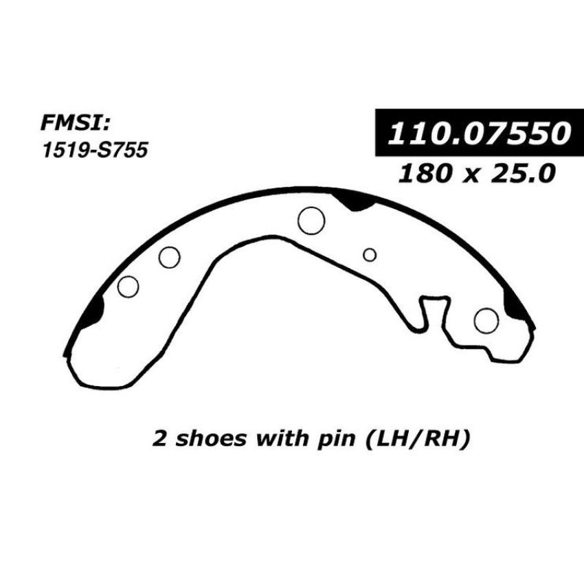 CENTRIC PARTS 111.07550 Centric Premium Brake Shoes