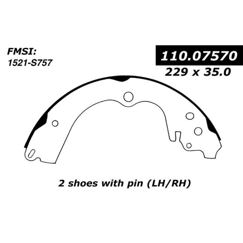 CENTRIC PARTS 111.07570 Centric Premium Brake Shoes