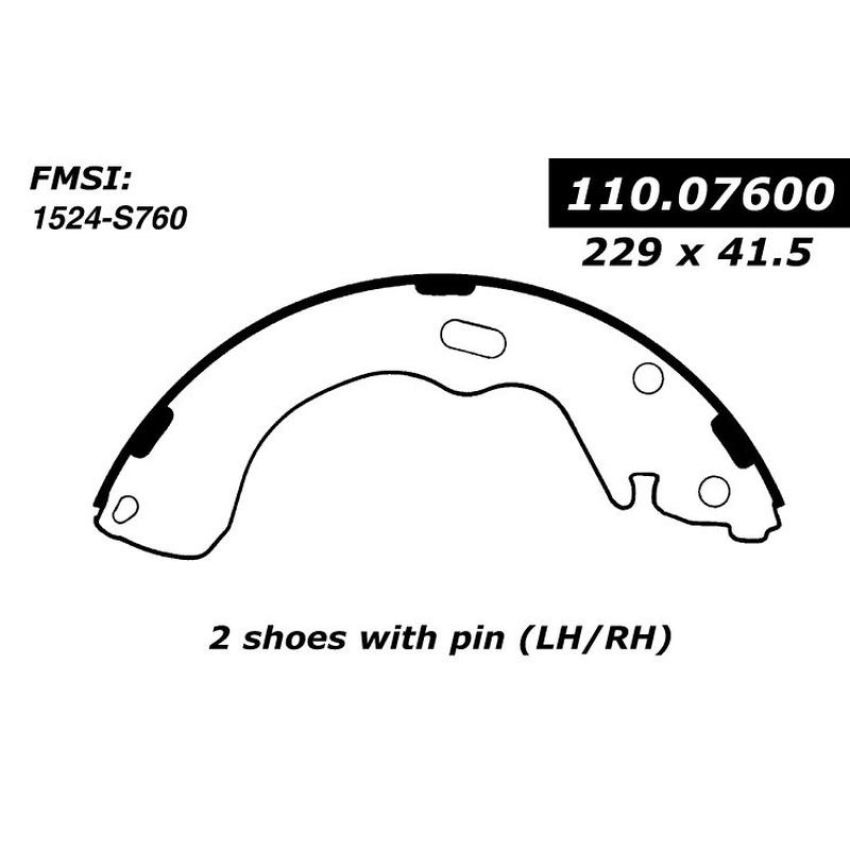 CENTRIC PARTS 111.07600 Centric Premium Brake Shoes