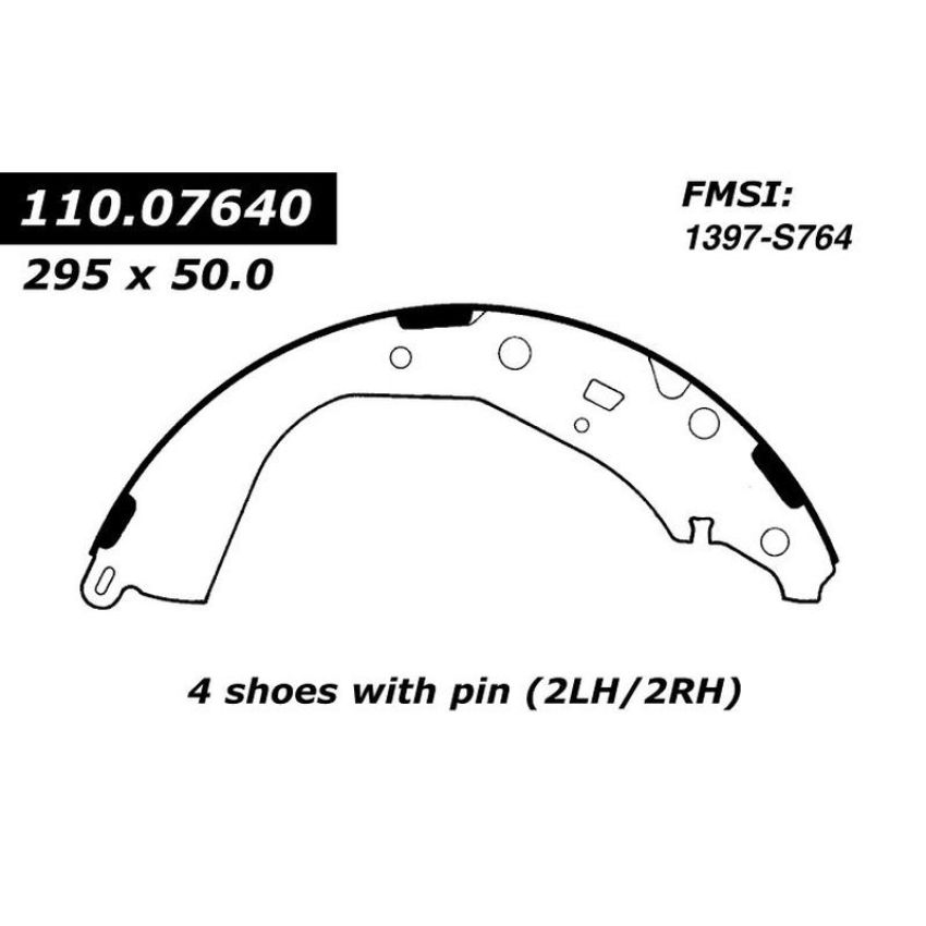 CENTRIC PARTS 111.07640 Centric Premium Brake Shoes