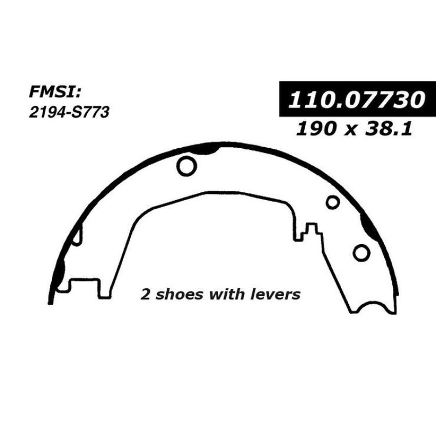 CENTRIC PARTS 111.07730 Centric Premium Parking Brake Shoes