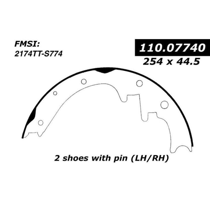 CENTRIC PARTS 111.07740 Centric Premium Brake Shoes