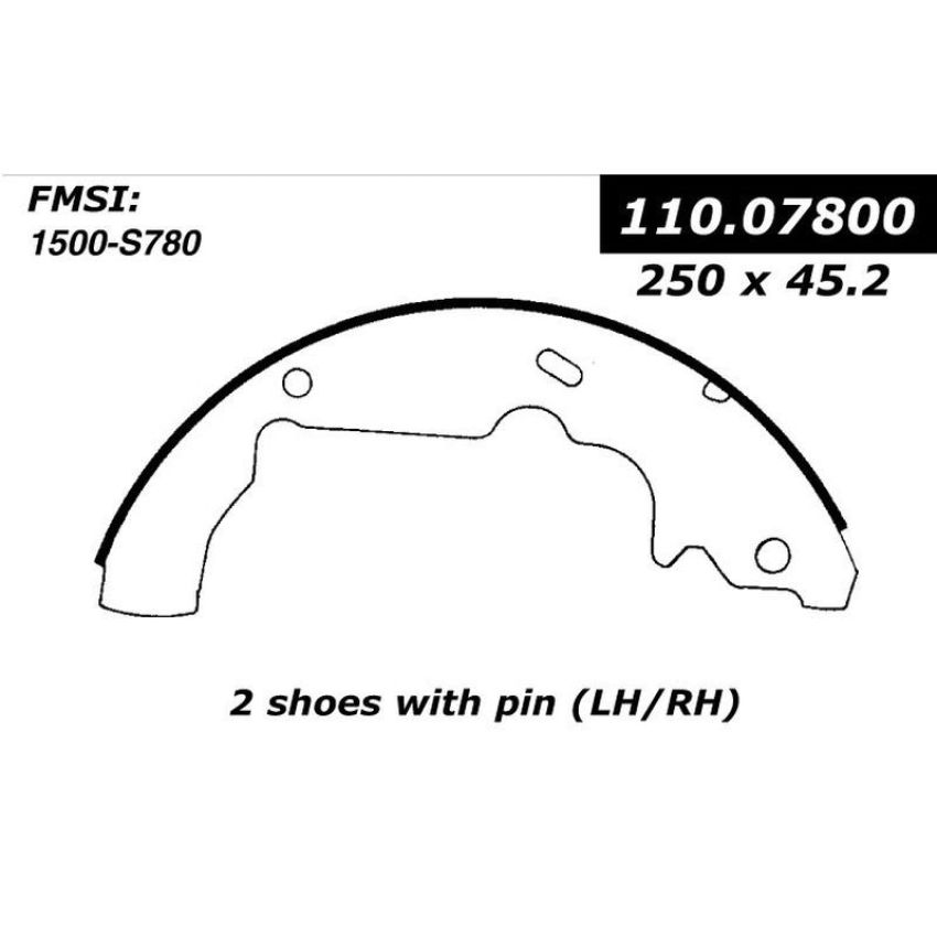 CENTRIC PARTS 111.07800 Centric Premium Brake Shoes