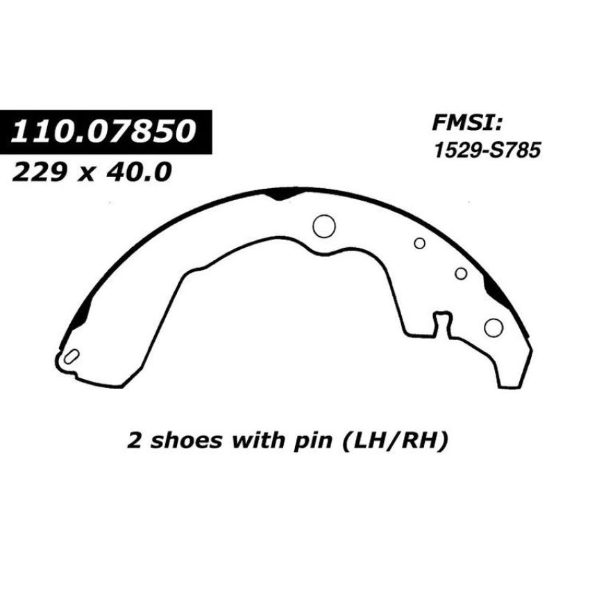 CENTRIC PARTS 111.07850 Centric Premium Brake Shoes