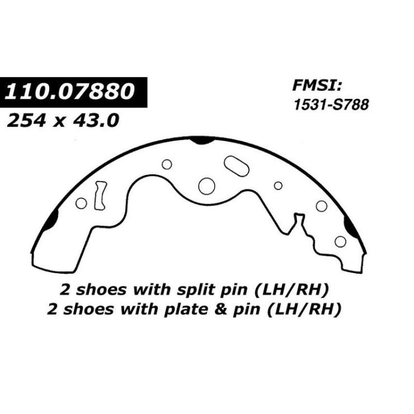 CENTRIC PARTS 111.07880 Centric Premium Brake Shoes