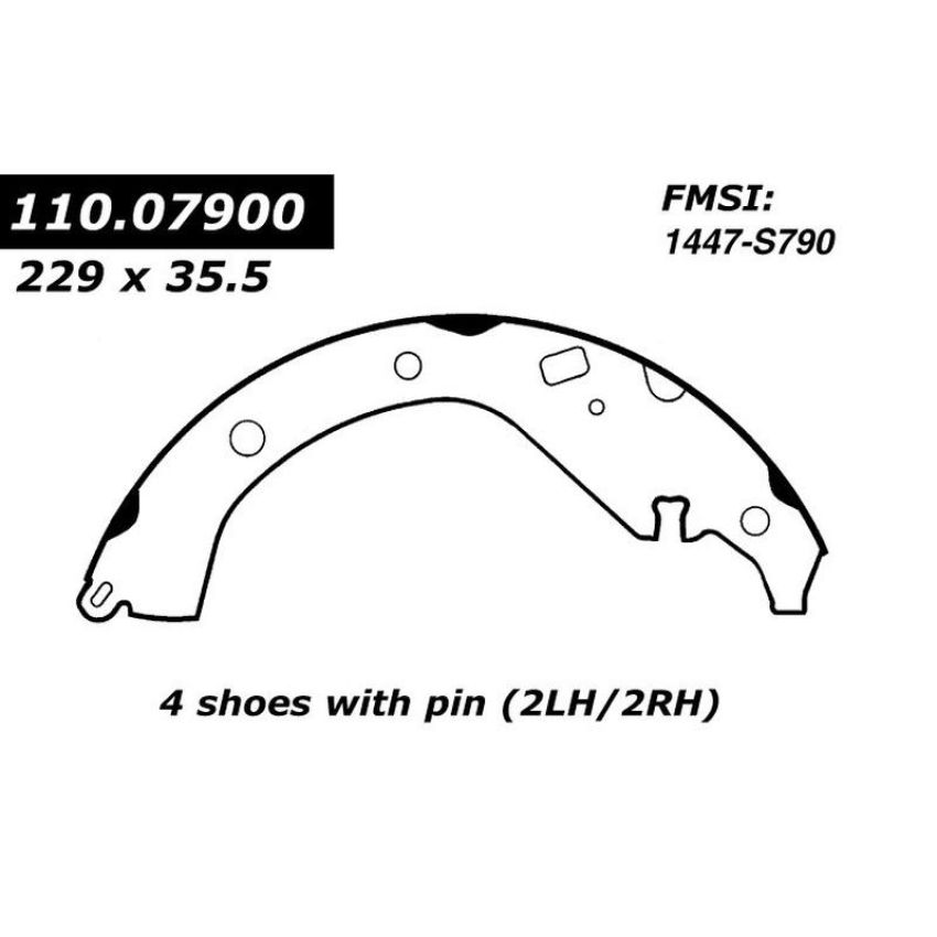 CENTRIC PARTS 111.07900 Centric Premium Brake Shoes