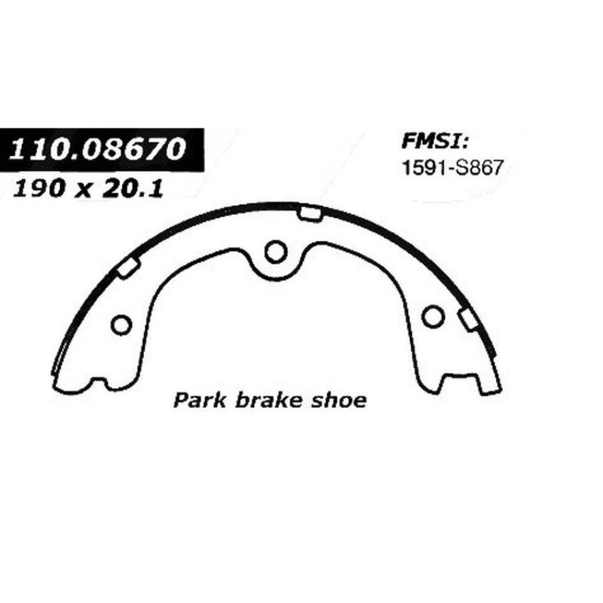 CENTRIC PARTS 111.08670 Centric Premium Parking Brake Shoes