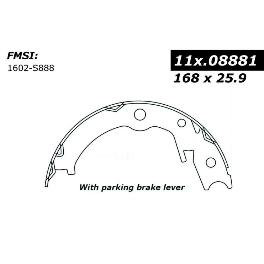 CENTRIC PARTS 111.08881 Centric Premium Parking Brake Shoes