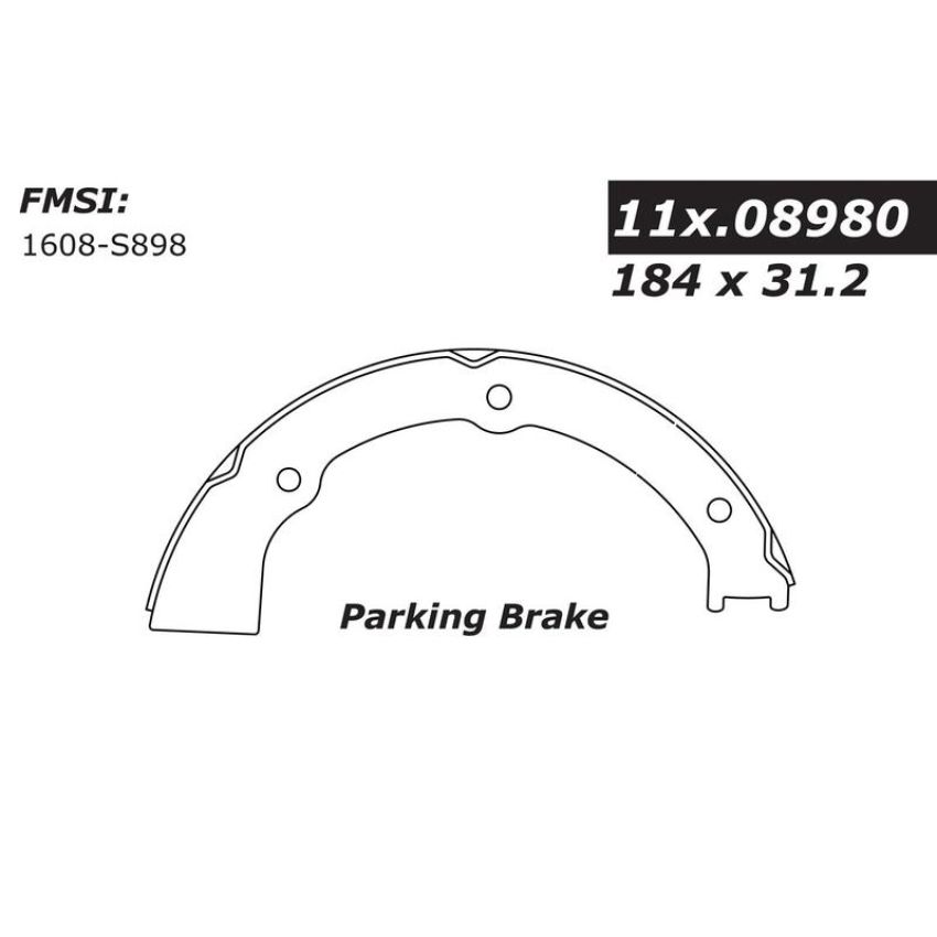 CENTRIC PARTS 111.08980 Centric Premium Parking Brake Shoes