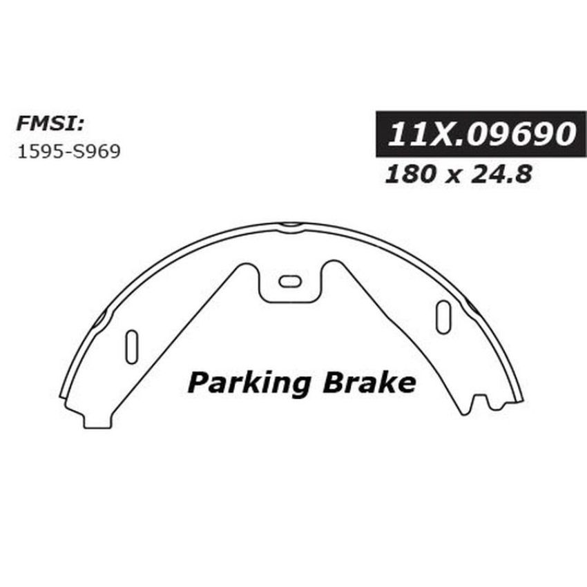 CENTRIC PARTS 111.09690 Centric Premium Parking Brake Shoes