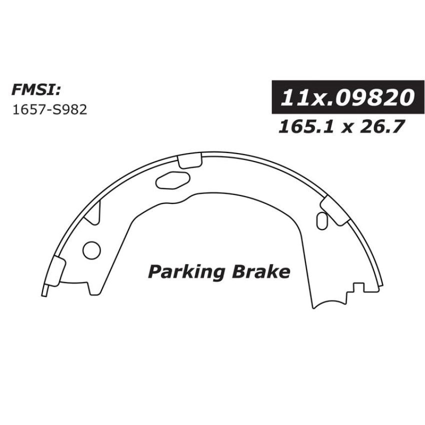CENTRIC PARTS 111.09820 Centric Premium Parking Brake Shoes