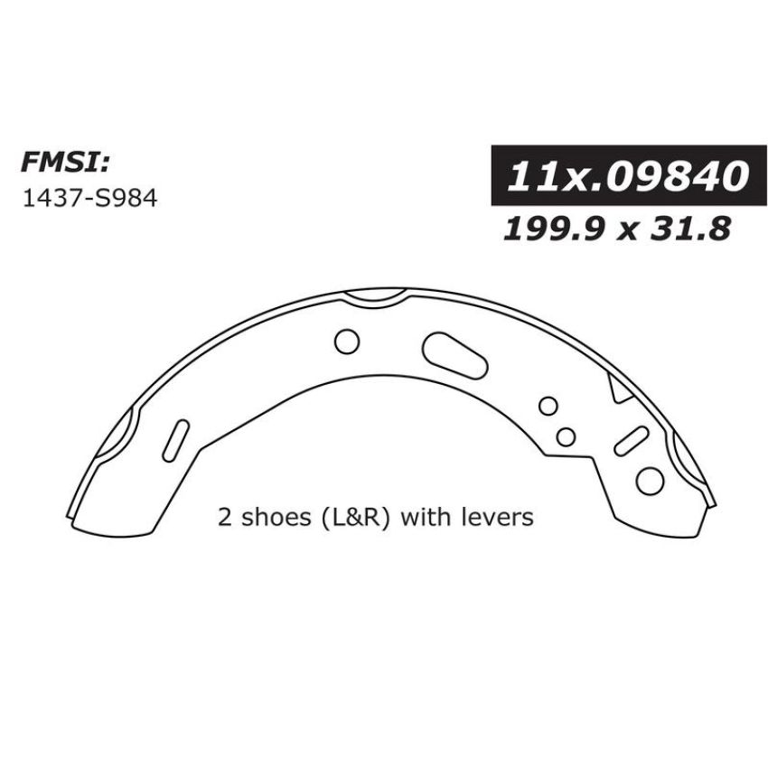 CENTRIC PARTS 111.09840 Centric Premium Brake Shoes