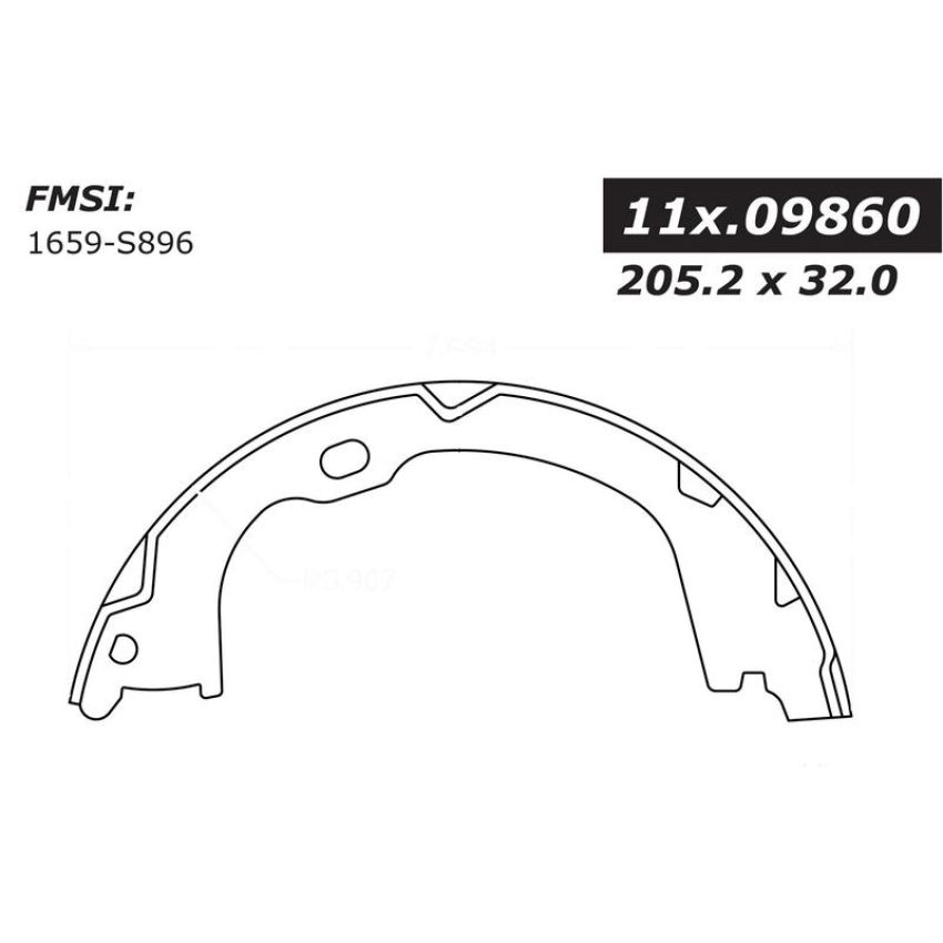 CENTRIC PARTS 111.09860 Centric Premium Parking Brake Shoes