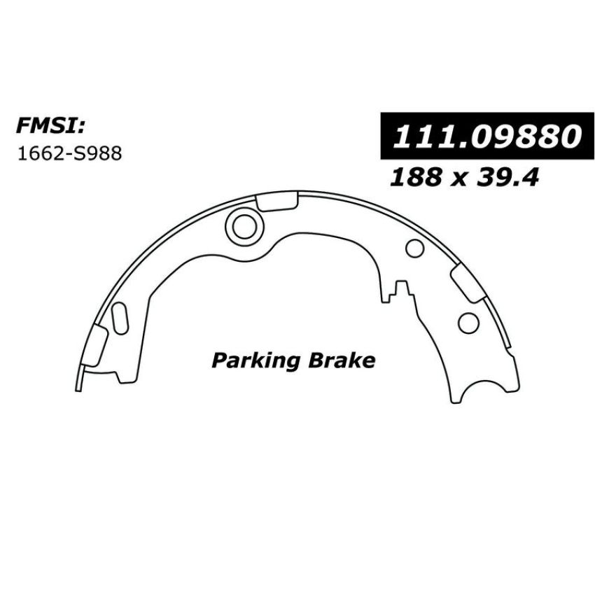 CENTRIC PARTS 111.09880 Centric Premium Parking Brake Shoes
