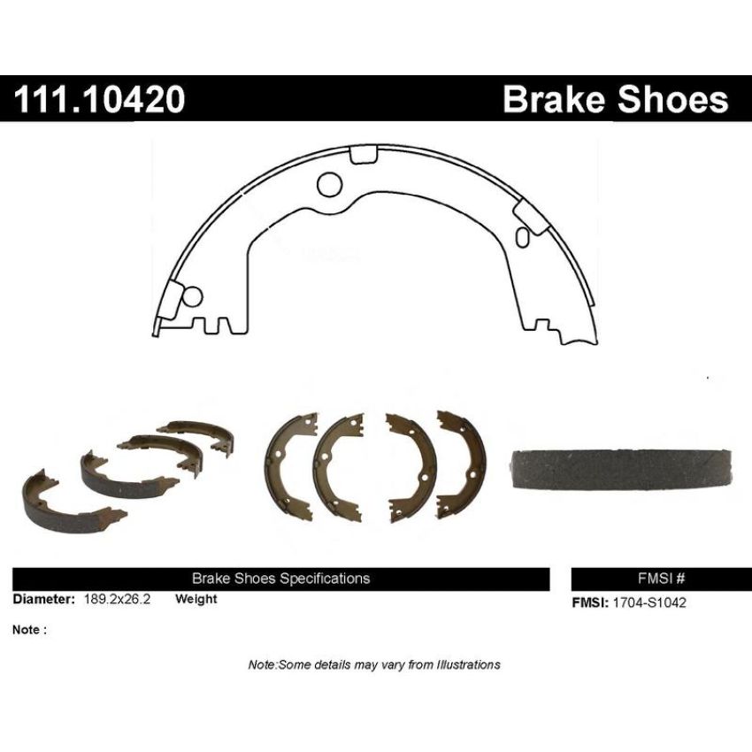 CENTRIC PARTS 111.10420 Centric Premium Parking Brake Shoes