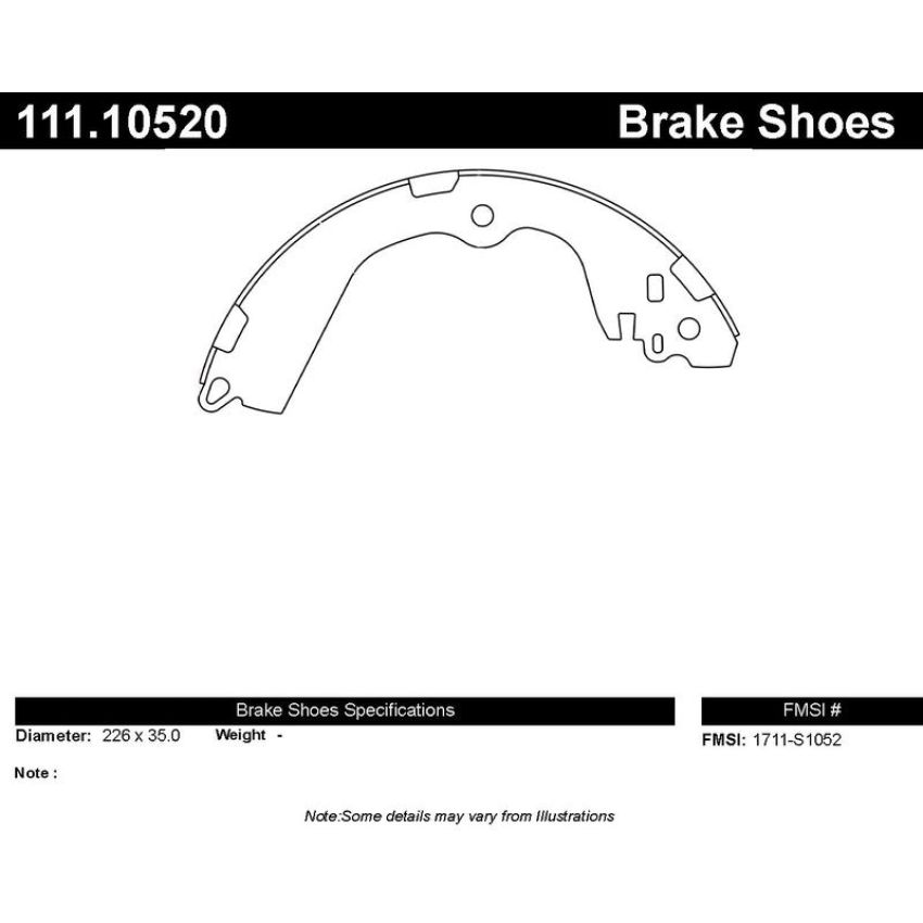 CENTRIC PARTS 111.10520 Centric Premium Brake Shoes
