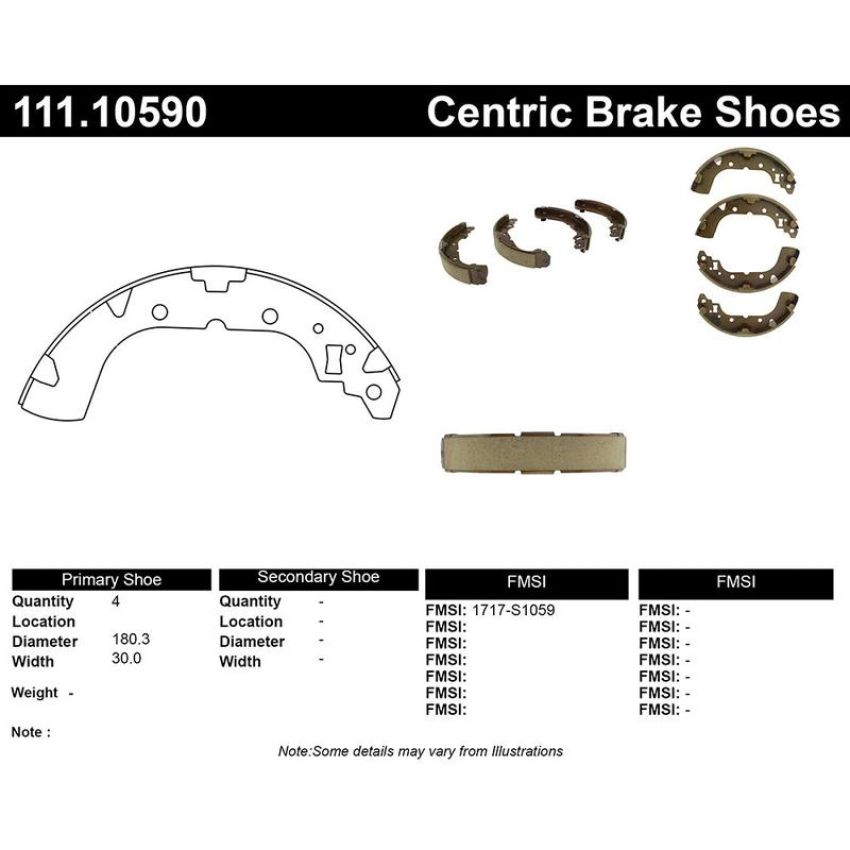 CENTRIC PARTS 111.10590 Centric Premium Brake Shoes